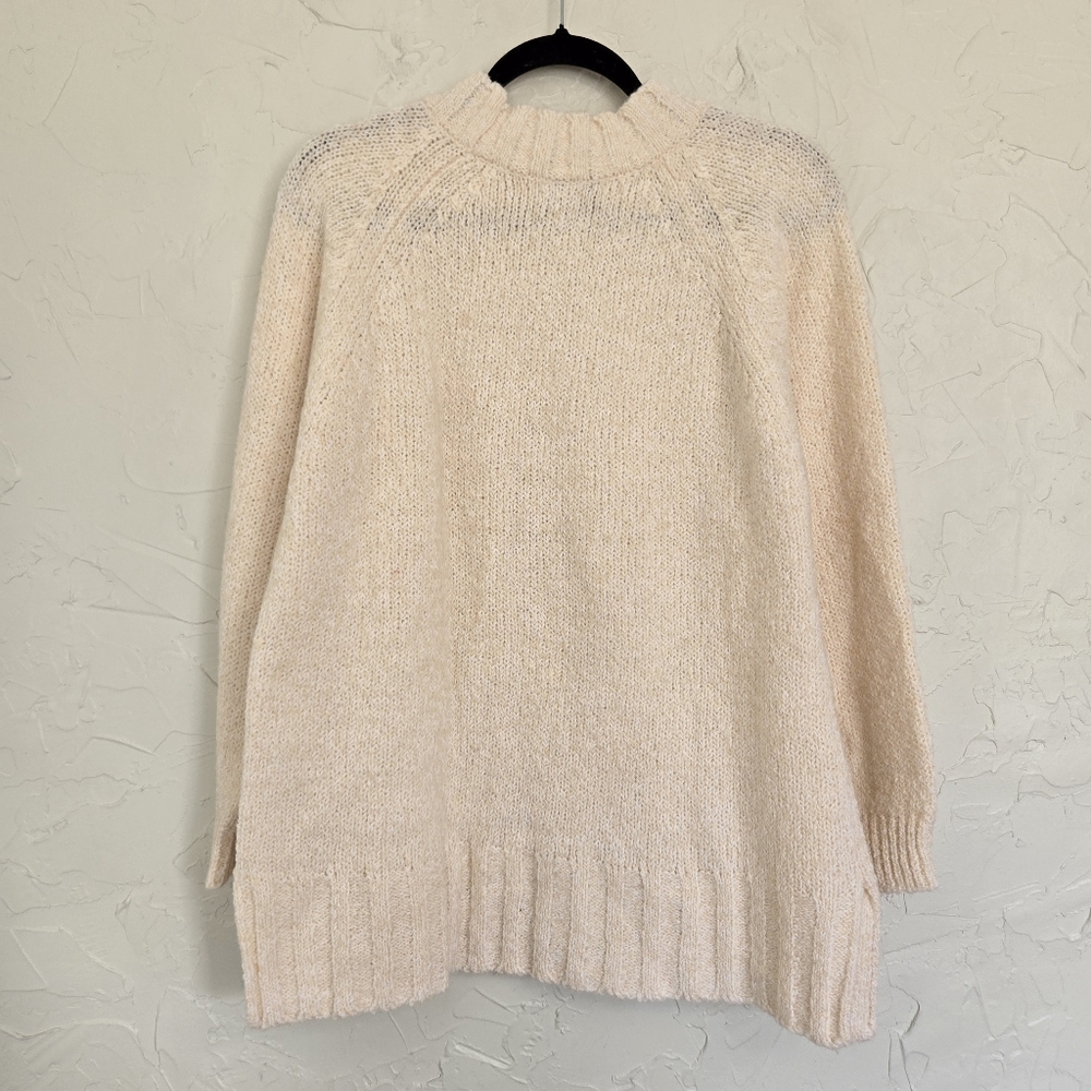 Vintage Chunky Cream Cableknit Sweater, L - Picture 6 of 9